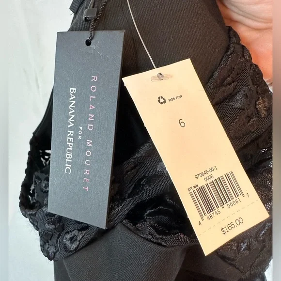 ROLAND MOURET X BANANA REPUBLIC Women’s Size 6 Dress NWT Stretch Sheath Black